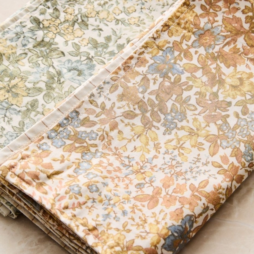 ❤️BUY 2 GET 1 FREE  Frankie Floral Napkin Sets, Color Yellow & Green - Picture 13 of 16